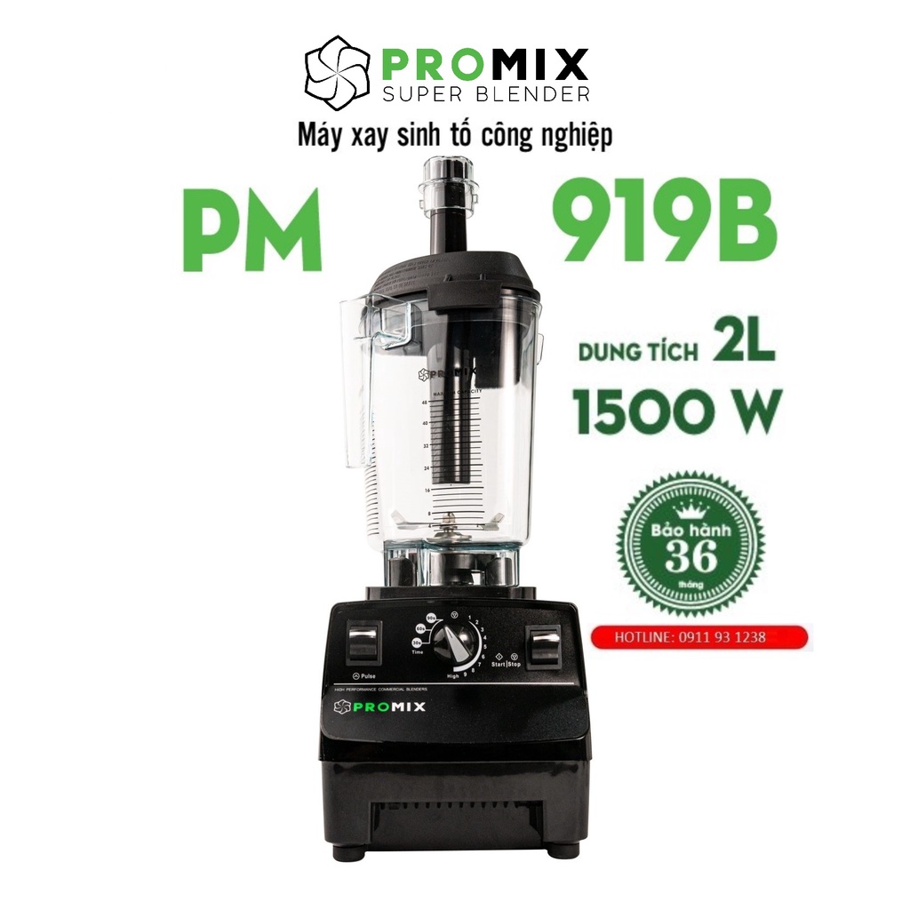 MÁY XAY SINH TỐ CÔNG NGHIỆP PROMIX PM - 919B ( tặng kèm công thức sinh tố và đá xay yêu thích )