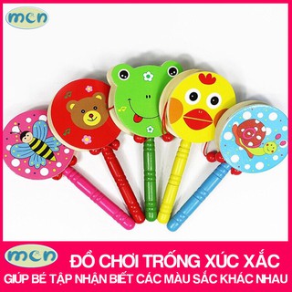 Đồ chơi xúc xắc trống bằng gỗ sinh động cho bé