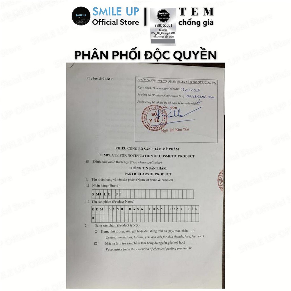 [Mã COSDAY - 50k đơn 250k] Than hoạt tính Trắng răng SMILE UP 100gram