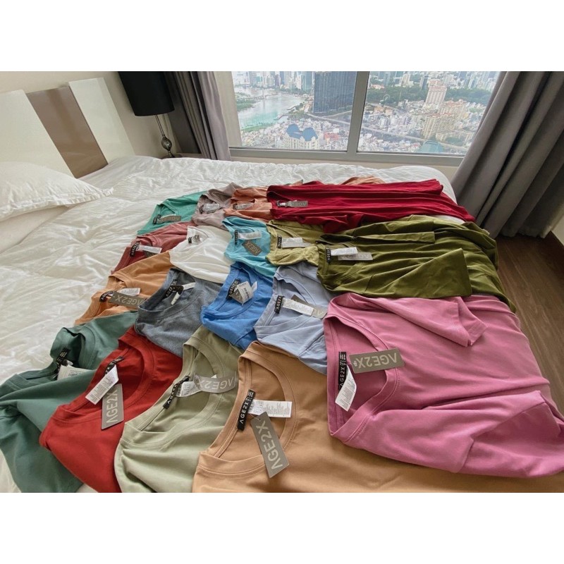 15 màu ĐỐM, Áo thun trơn AGE2X cổ tròn hàng VNXK Chất lượng cao, siêu thấm, siêu mát có giãn tốt dầy dặn | BigBuy360 - bigbuy360.vn