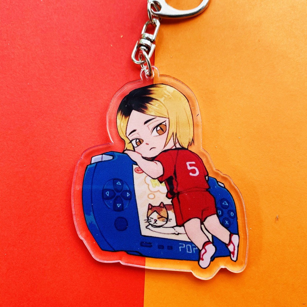 ( Mica trong acrylic) Móc khóa Haikyuu!! Vua bóng chuyền ver ôm đồ in hình anime chibi M01