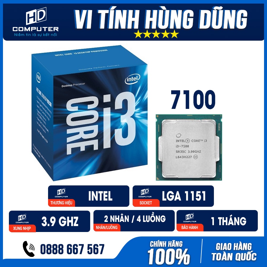 Chip CPU core i3 6098P / i3 6100 / i3 7100/ i3 7350K socket 1151 giá rẽ thế hệ 6 thế hệ 7 chạy main h110