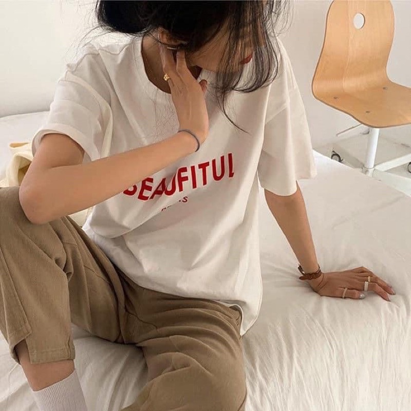 Áo thun phông nam nữ PINK tay lỡ form rộng BEAUFITUL Unisex