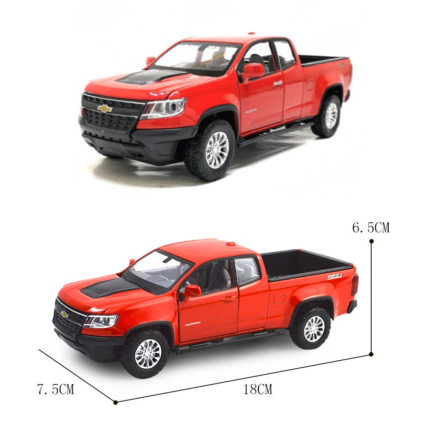 Xe mô hình ô tô Chevrolet colorado 1:32 - xe ô tô bằng kim loại chạy cót có âm thanh và đèn đồ chơi trẻ em