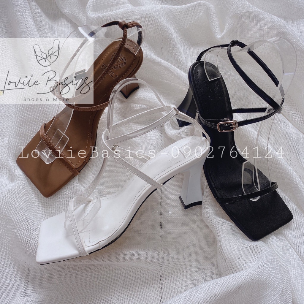 SANDAL CAO GÓT LOVIIE BASICS - GIÀY THỜI TRANG QUAI NGANG MẢNH - GUỐC NỮ CAO 7 PHÂN G220109