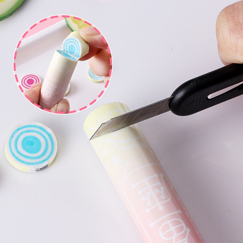 Cục gôm bút chì bằng nhựa họa tiết hoạt hình màu cầu vồng sáng tạo