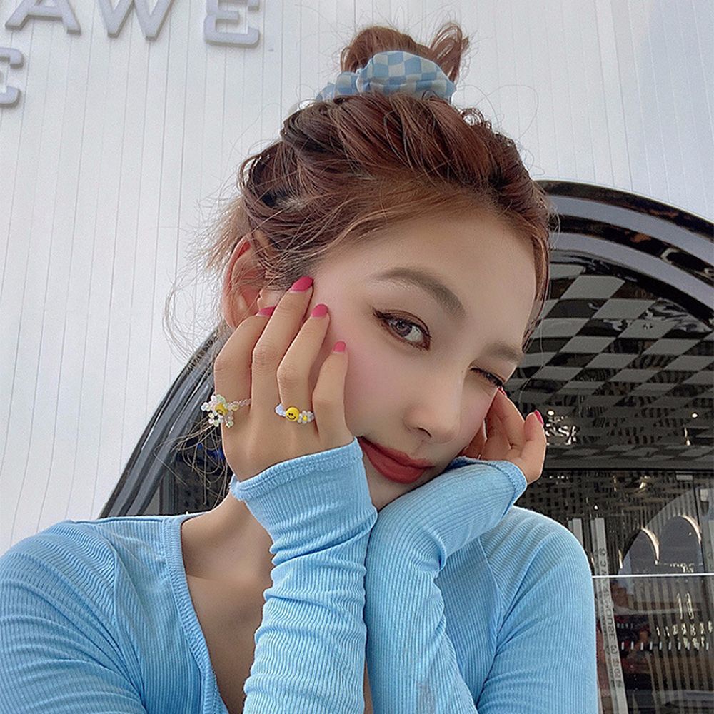 Dây Cột Tóc Bản Rộng Co Giãn Kẻ Sọc Caro Nhiều Màu Tùy Chỉnh Phong Cách Hàn Quốc Cổ Điển Cho Nữ