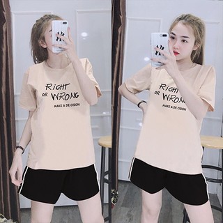 Đồ bộ nữ đẹp, đồ bộ mặc nhà cotton quần đùi áo thun tay ngắn R&W Chất liệu thun co giãn 4 chiều thoáng mát A016