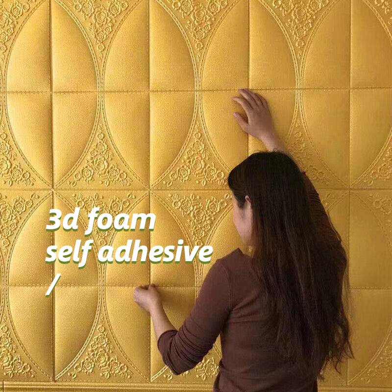 Xốp dán tường 3d Miếng phòng ngủ tranh tường 3D tranh tường bọt nội thất nhà Bọt 3D không thấm nước tường và gạch trần để trang trí phòng ngủ Một chất kết dính dày đến bọt