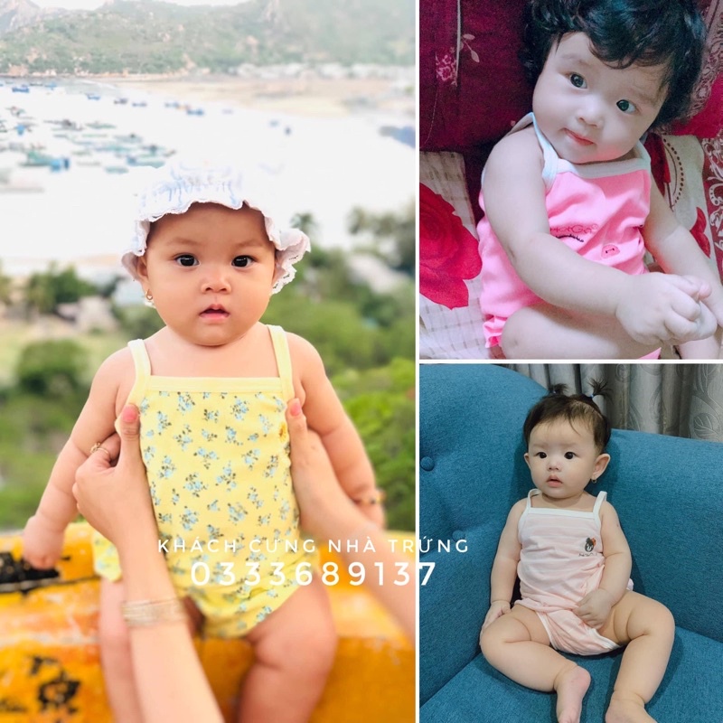 ĐƯỢC CHỌN MẪU - Bộ hè hai dây bé gái Hột Gà  size 5-8kg
