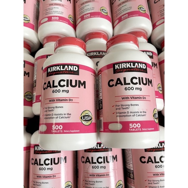 Viên Uống Canxi Kirkland Calcium 600mg with vitamin D3 Mỹ chính hãng