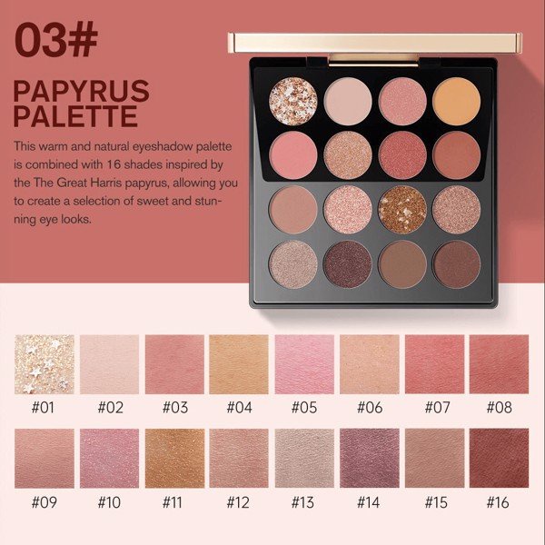 ZEESEA Bảng phấn mắt 16 ô Ai Cập Papyrus Eyeshadow Palette