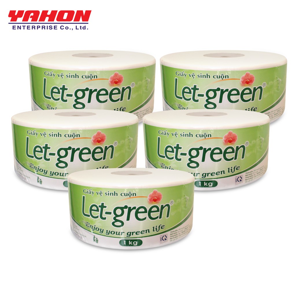 Bộ 5 GIẤY VỆ SINH CUỘN LET-GREEN 10*20 1KG