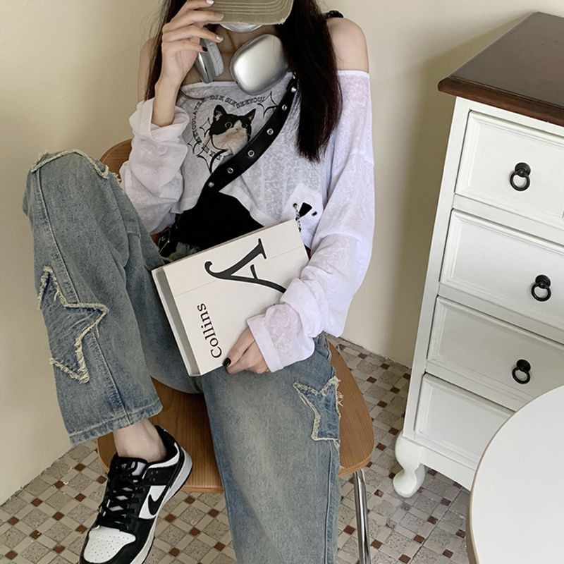 Quần Jeans Nữ Lưng Cao Ống Rộng Thời Trang Hàn Quốc Mới