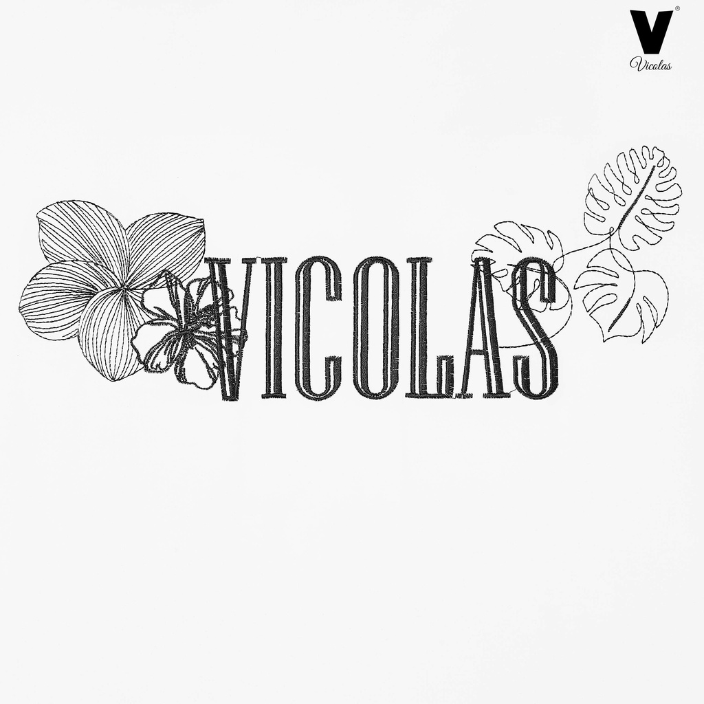 Áo thun Unisex thêu họa tiết VICOLAS vải cotton thoáng mát co giãn trắng đen - VICOLAS T-SHIRT
