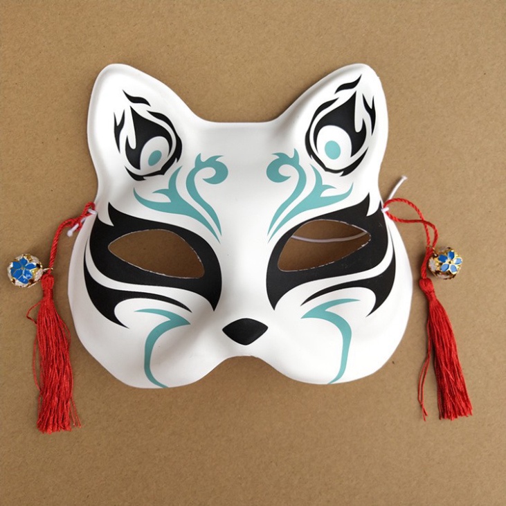 Mặt nạ cáo loại nhựa hóa trang anime manga otaku Nhật Bản-Mặt nạ hóa trang con cáo trong dịp Halloween