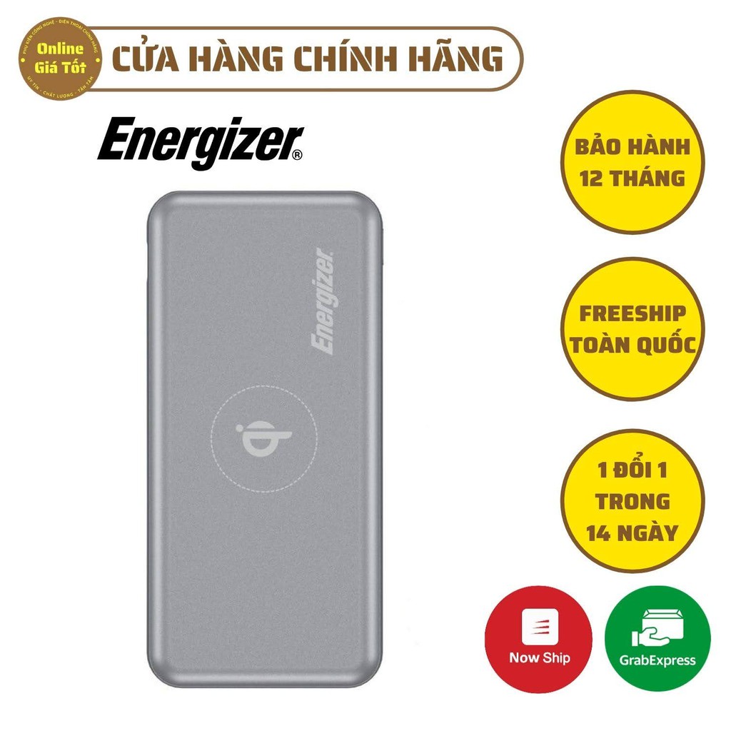 Sạc Dự Phòng Không Dây ENERGIZER CHÍNH HÃNG QE10007PQ Dung Lượng 10000mAh| Bảo Hành 12 Tháng