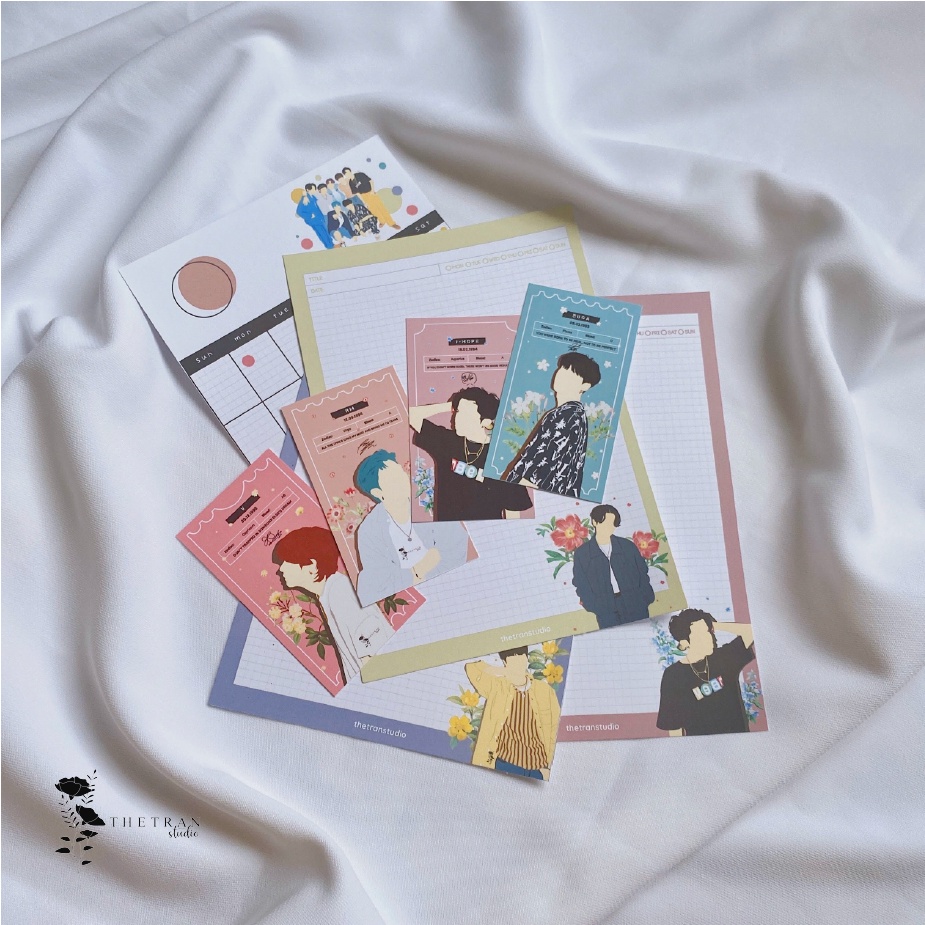 BTS Kit / bộ giấy ghi chép kế hoạch A5 card BTS Army / thetranstudio