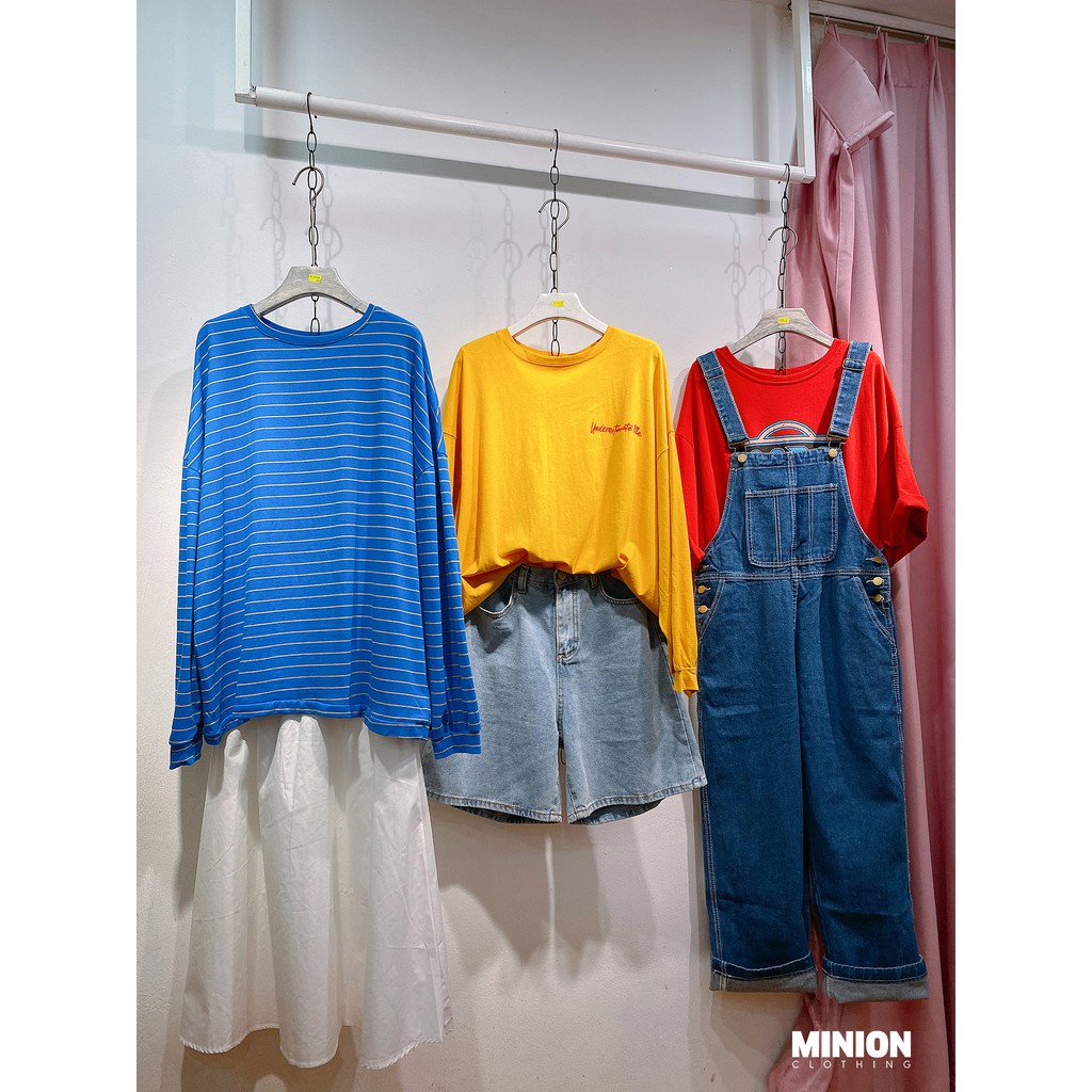 Quần yếm jeans MINION CLOTHING dáng Unisex form rộng Ulzzang Streetwear Hàn Quốc chất bò dày dặn QY3259 | BigBuy360 - bigbuy360.vn