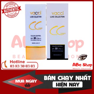 Kem phấn nền Vacci thế hệ mới CC Cream dạng tuýp Spf 50 Pa