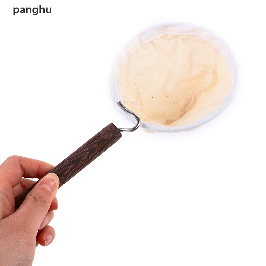 Túi Lọc Cà Phê Vải Nỉ Tay Cầm Bằng Gỗ Tái Sử Dụng Tiện Lợi
