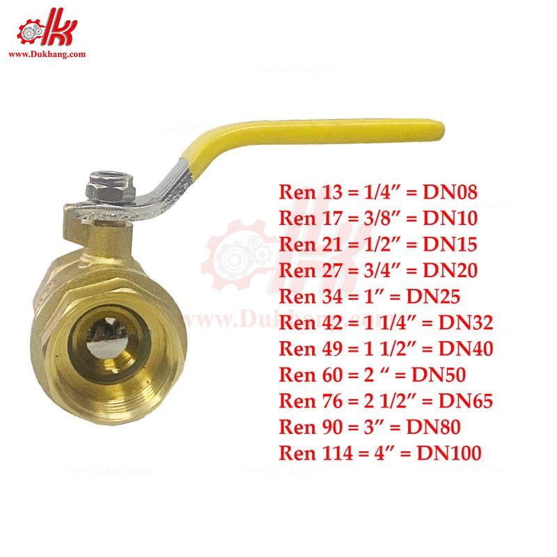 Van thau tay gạt ren trong - Van bi đồng