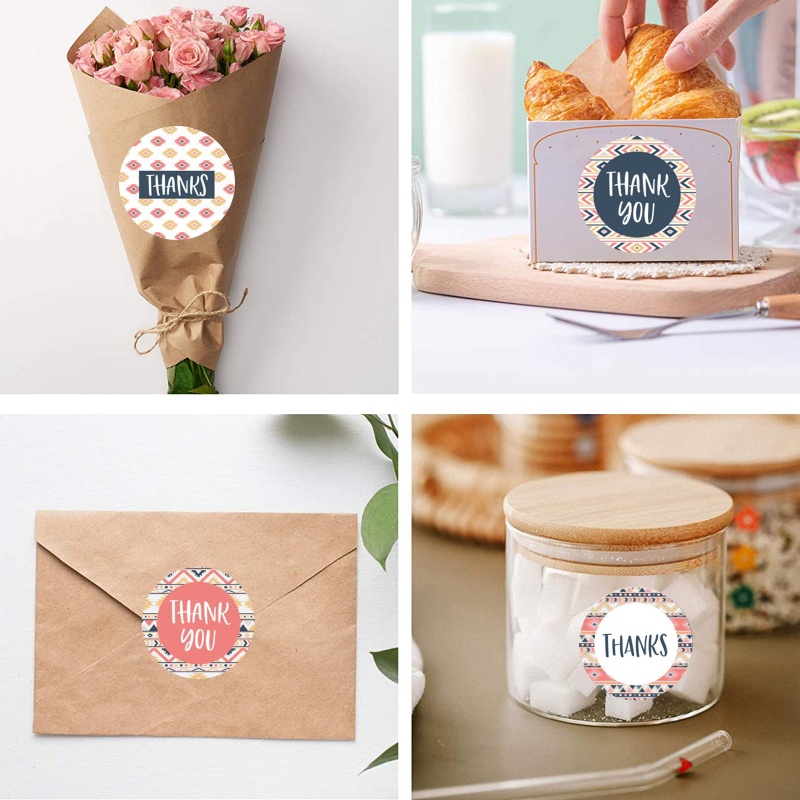 Seng Nhãn Dán Tròn In Chữ Thank You Dùng Trang Trí Gói Đồ Tráng Miệng Cho Cô Dâu / Tiệc Cưới