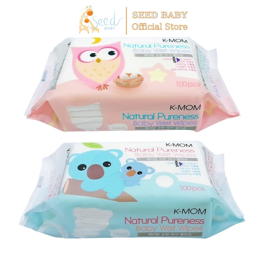 Khăn ướt K-mom hữu cơ cao cấp Hàn quốc cho bé (100c) - Seed Baby