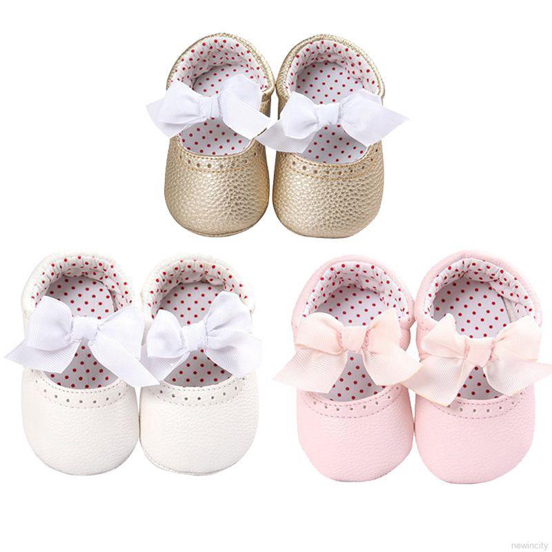 Giày tập đi bằng cotton đế mềm đính nơ bướm thời trang cho bé gái