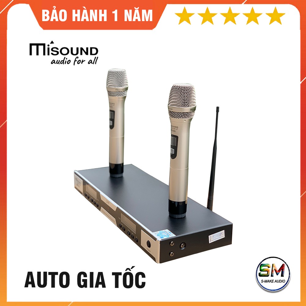 Micro không dây Karaoke MiSound M550i - Cảm biến gia tốc, tự động ngắt, tặng bộ pin sạc khô - smake audio