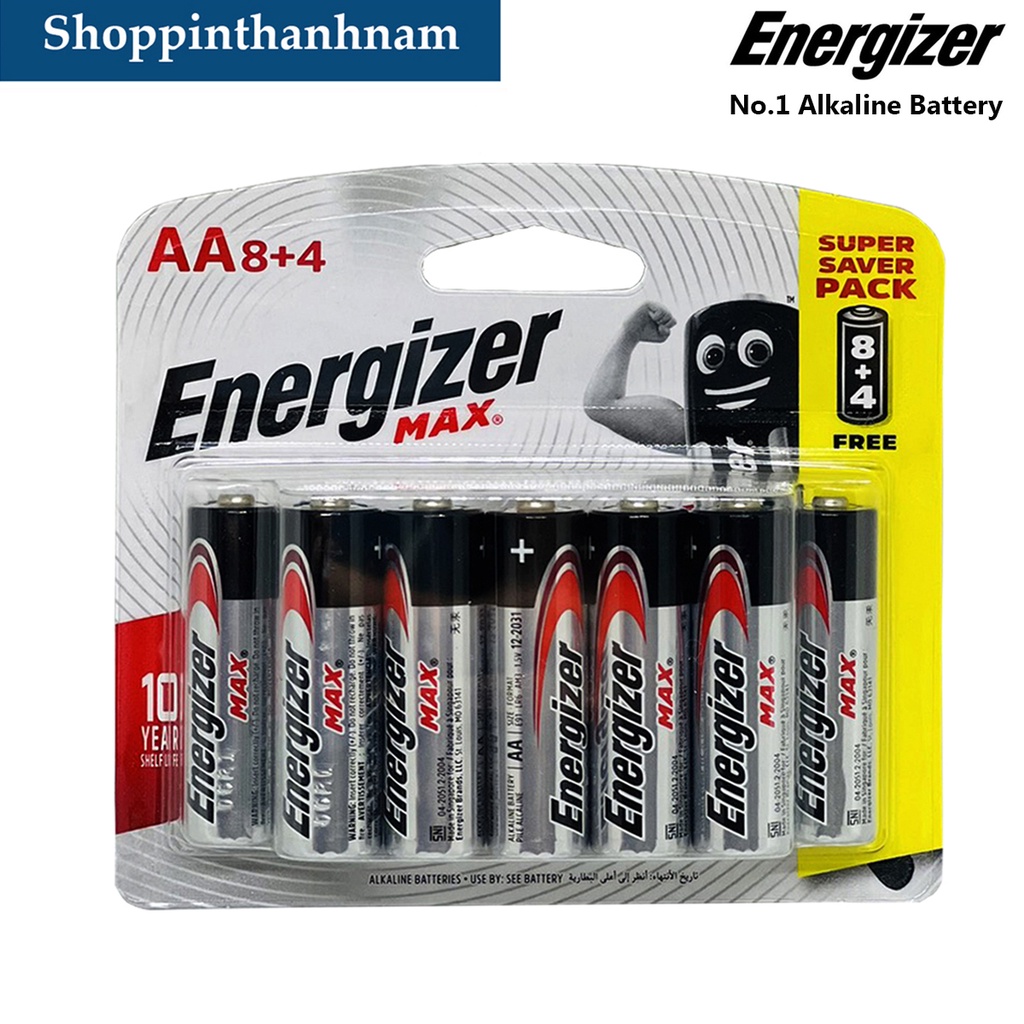 Vỉ 12 viên pin AAA Energizer max chính hãng