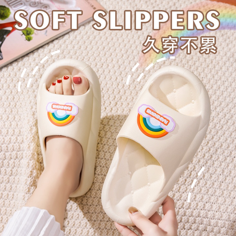 Dép Sandal MS Cha22041211 đế mềm dày dặn họa tiết cầu vồng hoạt hình thời trang mùa hè dành cho nữ