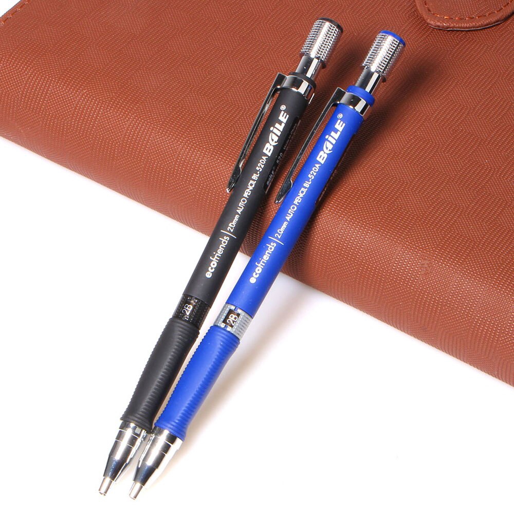 Hộp đựng bút chì 2mm 2B màu đen/xanh dương/đen tiện dụng