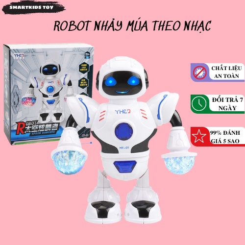 Đồ chơi trẻ em robot biết phát sáng và nhảy múa theo nhạc