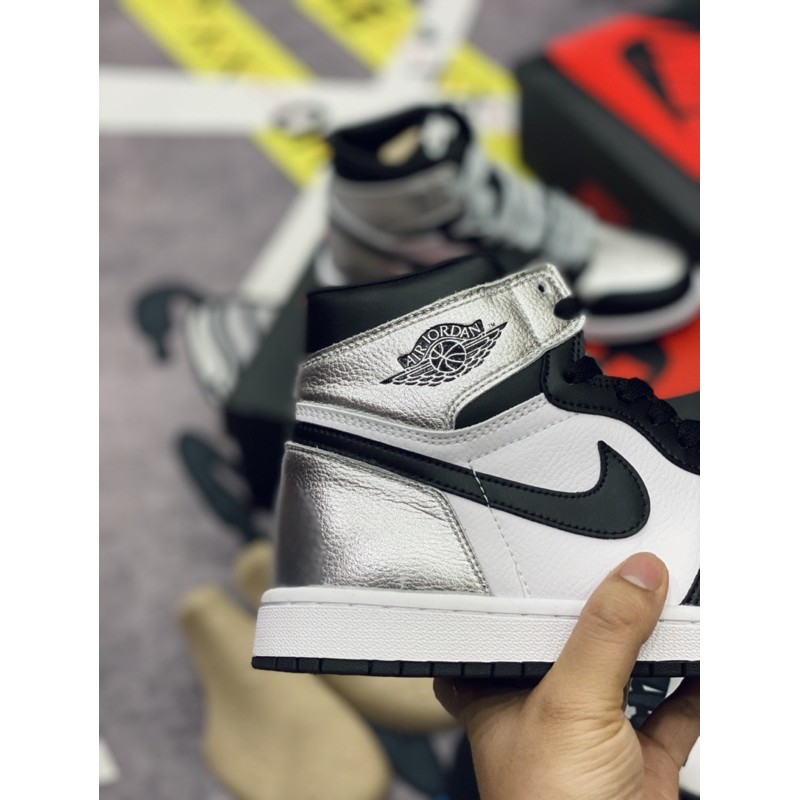 [AGsneaker] Giày thể thao cổ cao màu Silver toe chân bè fit lên 1 size...