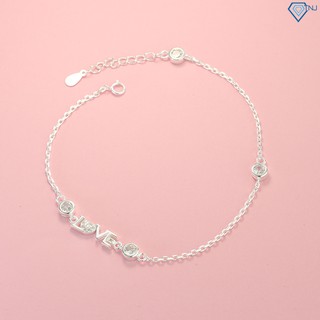  Lắc chân bạc nữ đẹp chữ Love đính đá LCN0057 Trang Sức TNJ 