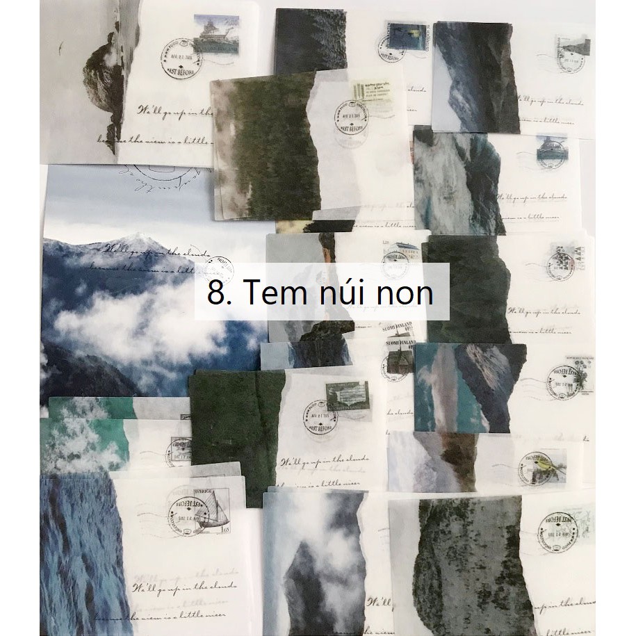 Set 40 sticker giấy washi trang trí planner Gachini