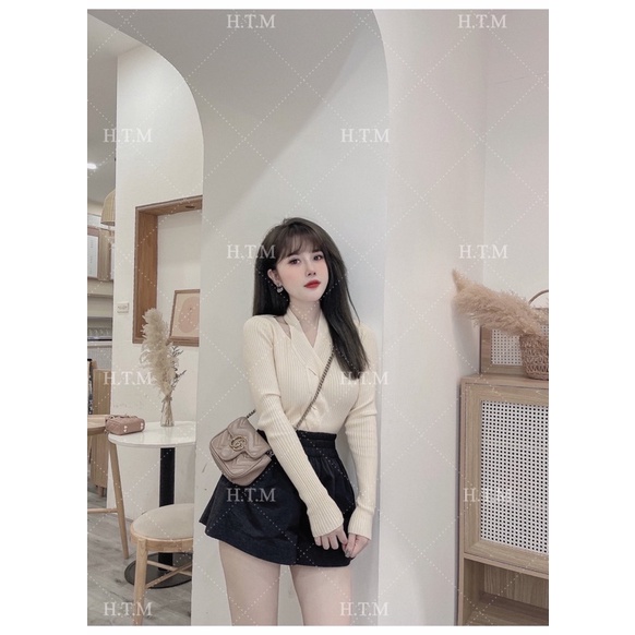 [ CÓ ẢNH THẬT + VIDEO TỰ QUAY ] Áo Len Dài Tay Khoét Vai Cổ Yếm From Chất Đẹp Loại 1 | BigBuy360 - bigbuy360.vn