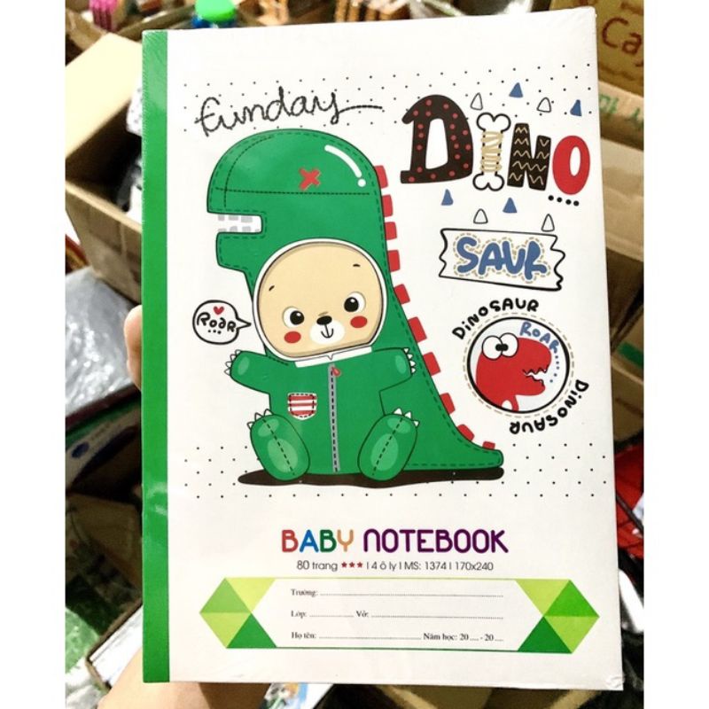 COMBO 5 QUYỂN VỞ Ô LY 80 TRANG BABY HẢI TIẾN CAO CẤP. KHÔNG NHOÈ KHÔNG LOÉ MẮT