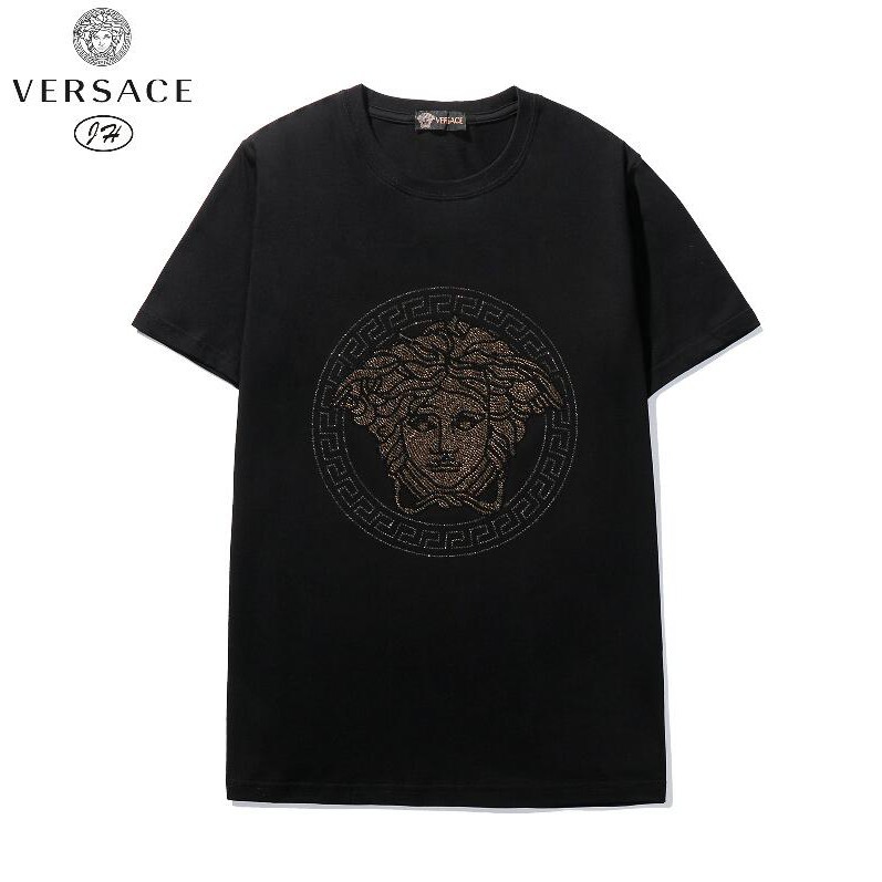 poloman áo Áo Thun Tay Ngắn Vải Cotton In Chữ Versace Thời Trang