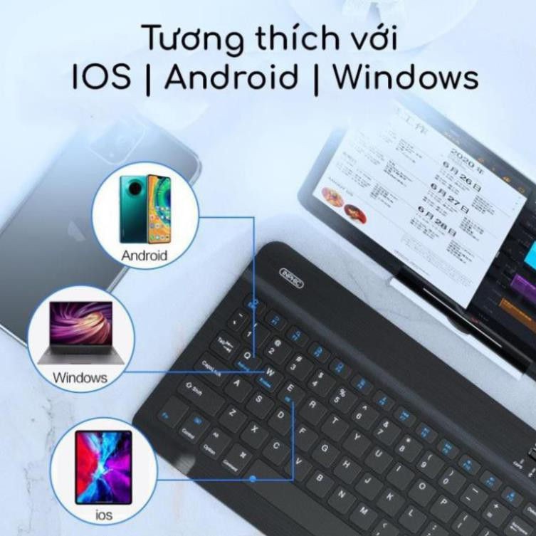 Bàn phím Bluetooth Inphic V750B V750BH dùng cho iOS Android Windows Kết nối 2 thiết bị