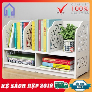 Kệ sách bằng tấm ván nhựa Pima (thay thế gỗ MDF, MFC...), có tính chống thấm nước, dễ dàng vệ sinh, lau chùi, màu trắng
