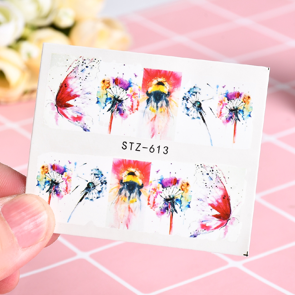 BUTTERFLY 1 Tấm Hình Dán Trang Trí Móng Tay Dạ Quang