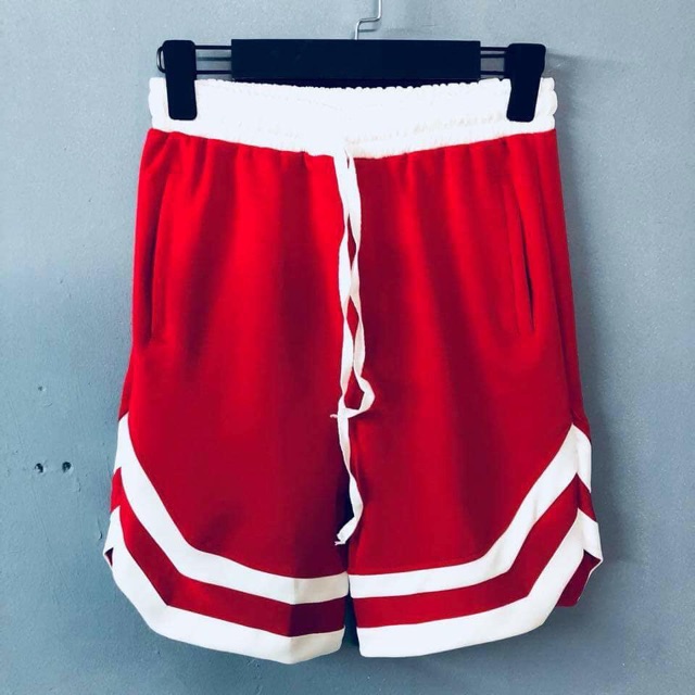 Short unisex 2 viền double V màu đỏ