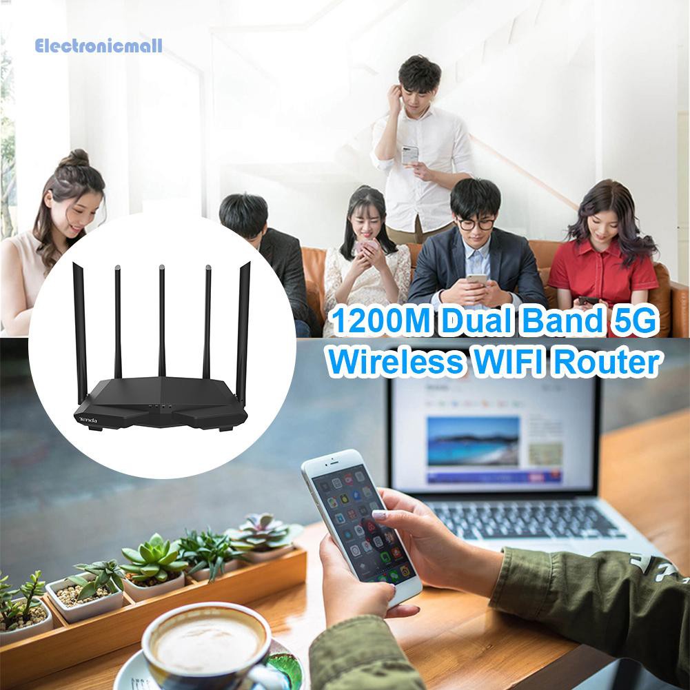 ElectronicMall01 Tenda AC7 1200M 2.4+5GHz WiFi Router Dual Band Wireless Signal Range Extender
