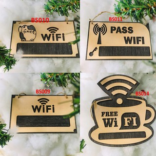 Bảng gỗ trang trí nhà cửa, biển Wifi cho decor nhà hàng, decor quán cafe