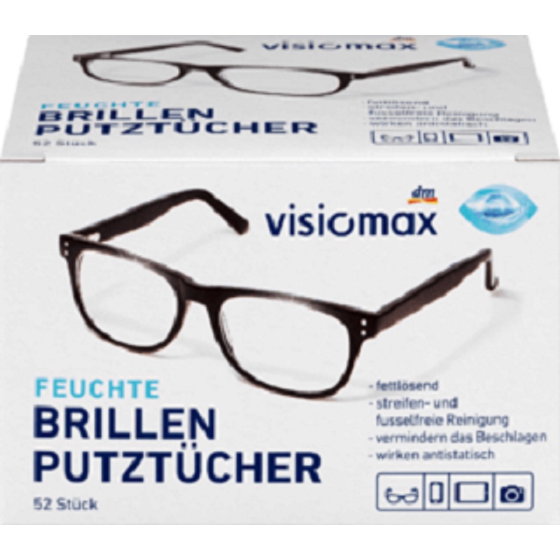 Giấy lau kính Visiomax Đức 52 tờ giúp làm sạch và bảo vệ kính