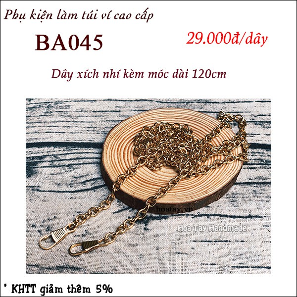 Dây xích nhí kèm móc, dây dài 120cm BA045