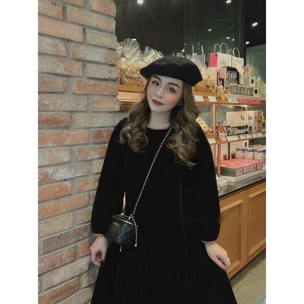 Váy suông dáng đuôi cá màu đen