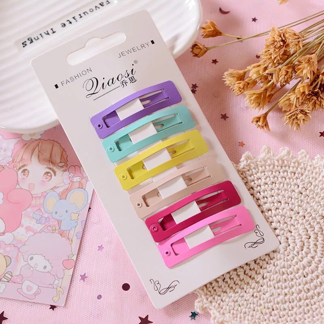 Set kẹp tóc màu sắc 6 chi tiết
